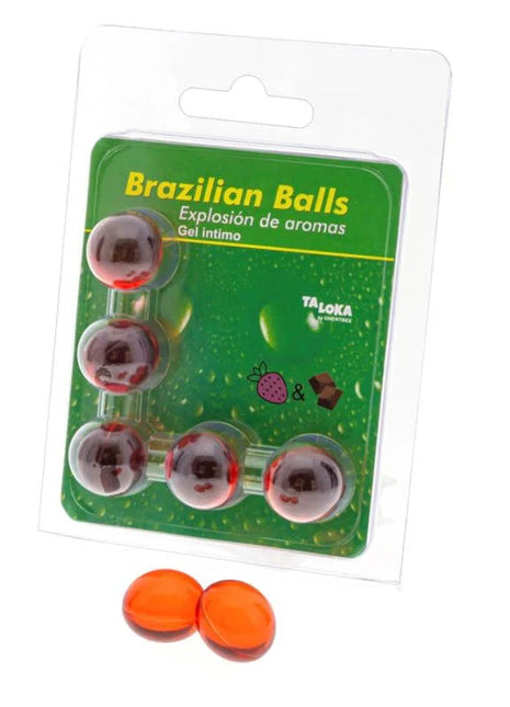 TALOKA - 5 BRASILIANISCHE KUGELN ERDBEERE UND SCHOKOLADE INTIMGEL