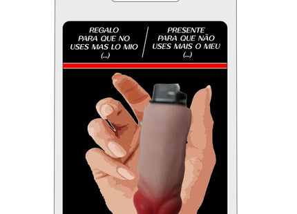Taloka silikonzündholz in grau und rot in form eines fleischfarbenen phallus als novelty feuerzeug