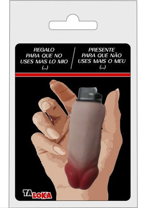 Taloka silikonzündholz in grau und rot in form eines fleischfarbenen phallus als novelty feuerzeug