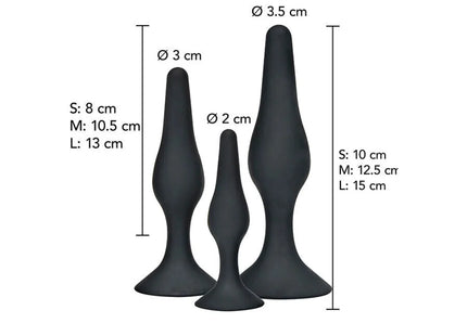 TOYJOY - ANAL PLAY CURVY COMPANIONS ANAL PLUG 3 STÜCK SCHWARZ