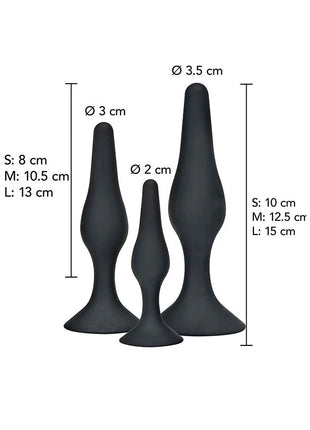 TOYJOY - ANAL PLAY CURVY COMPANIONS ANAL PLUG 3 STÜCK SCHWARZ