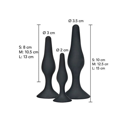 TOYJOY - ANAL PLAY CURVY COMPANIONS ANAL PLUG 3 STÜCK SCHWARZ