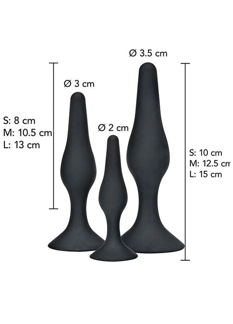 TOYJOY - ANAL PLAY CURVY COMPANIONS ANAL PLUG 3 STÜCK SCHWARZ