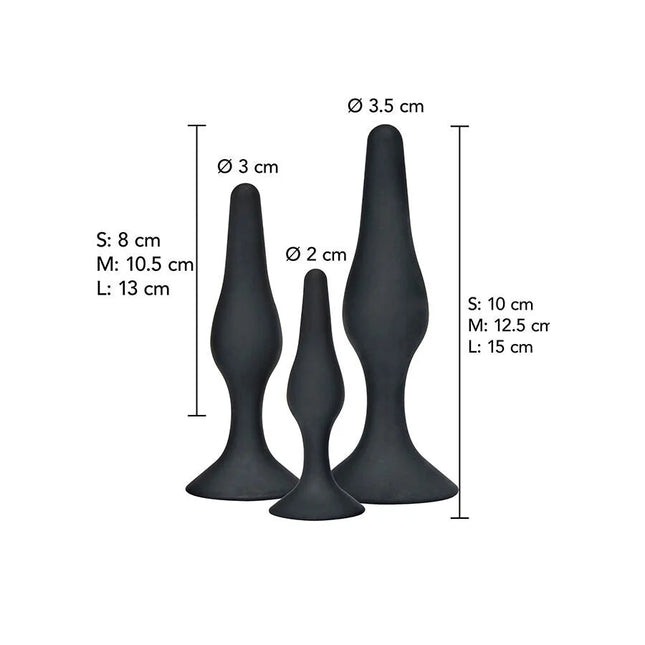 TOYJOY - ANAL PLAY CURVY COMPANIONS ANAL PLUG 3 STÜCK SCHWARZ