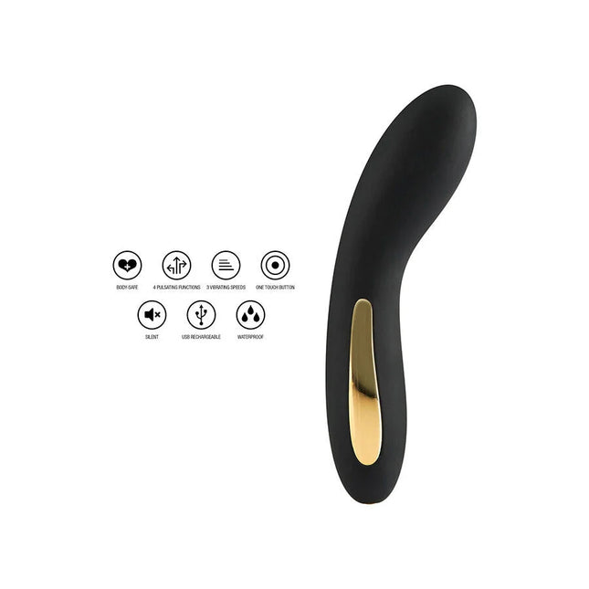 TOYJOY - SCHWARZER VIBRATOR MIT LEUCHTENDEM LICHT
