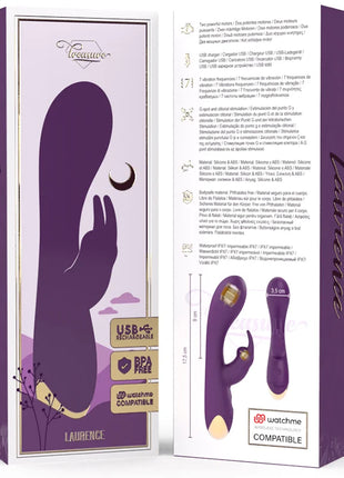 TREASURE - LAURENCE RABBIT VIBRATOR WATCHME WIRELESS-TECHNOLOGIE KOMPATIBEL