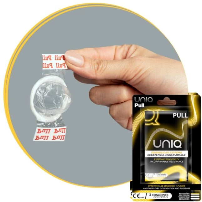 UNIQ - PULL LATEXFREIE KONDOME MIT STREIFEN 3 EINHEITEN - Kondome