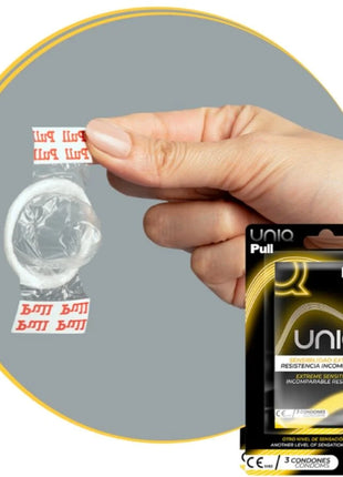 UNIQ - PULL LATEXFREIE KONDOME MIT STREIFEN 3 EINHEITEN - Kondome