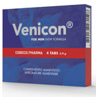 Venicon für männer supplementbox in blau und rot mit weißem text zur natürlichen vitalität und normaler fruchtbarkeit mit tribulus terrestris und koreanischem ginseng