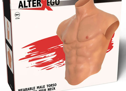 VERBORGENE BEDÜRFNIS - ALTER EGO SILIKON-MÄNNERTORSO-SHIRT MIT ABS-FLEISCH