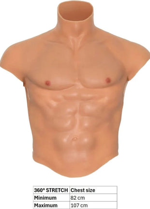 VERBORGENE BEDÜRFNIS - ALTER EGO SILIKON-MÄNNERTORSO-SHIRT MIT ABS-FLEISCH