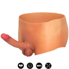 Tan silikon adult novelty unterwäsche mit realistischem männlichem genital in alter ego hidden desire größe s m