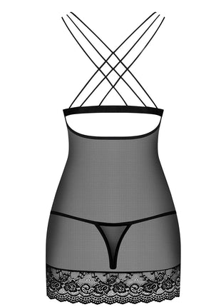 Verführerischer Negligee mit Spitze und Strassdetails - Negligee