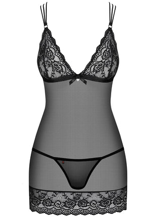 Verführerischer Negligee mit Spitze und Strassdetails - Negligee