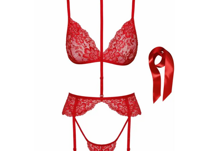 Verführerisches 5-teiliges Spitzen-Set mit verstellbaren Details - Sexy Dessous-Set