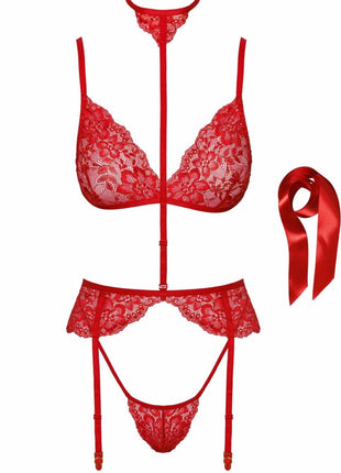 Verführerisches 5-teiliges Spitzen-Set mit verstellbaren Details - Sexy Dessous-Set