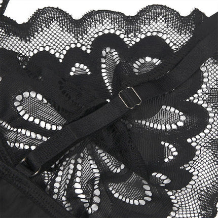 Verführerisches Babydoll mit Blumenprint – Schwarz Sinnliche Eleganz - Babydoll