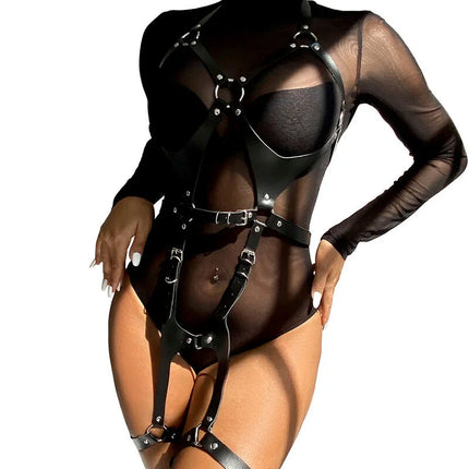 Verführerisches Leder-Harness: Einheitsgröße pure Eleganz - Harness