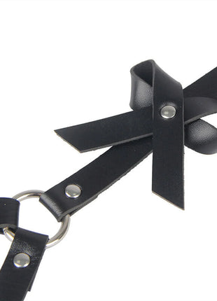 Verführerisches Leder Harness Schwarz - Einheitsgröße für Taille & Bein - Gürtel-Harness