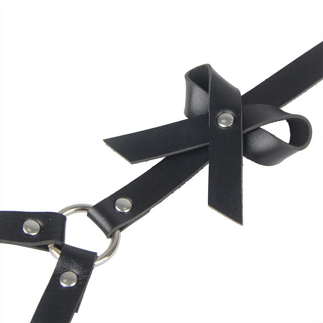 Verführerisches Leder Harness Schwarz - Einheitsgröße für Taille & Bein - Gürtel-Harness