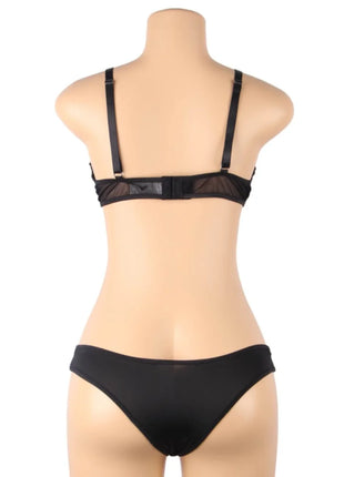 Verführerisches Set: Transparenz-BH & Streifen-Slip - BH & Slip