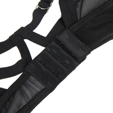 Verführerisches Set: Transparenz-BH & Streifen-Slip - BH & Slip