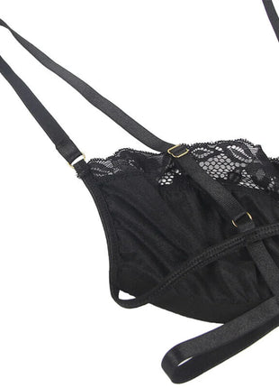 Verführerisches Spitzen-Dessous: Eleganz in Schwarz - Sexy Dessous-Set