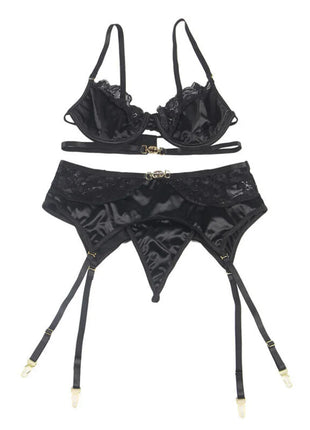 Verführerisches Spitzen-Dessous: Eleganz in Schwarz - Sexy Dessous-Set
