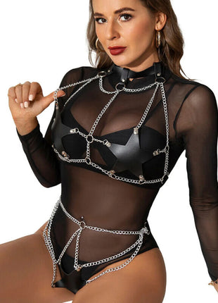 Verführerisches Sternkettchen-Ganzkörperharness - Einheitsgröße - Harness