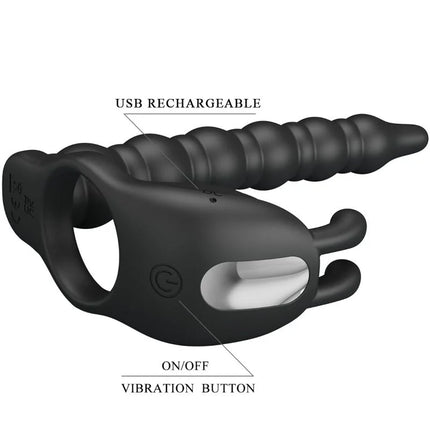 Vibro-Blackney Set: Vibrationsring & Prostata-Stimulator - Anal-Vibratoren