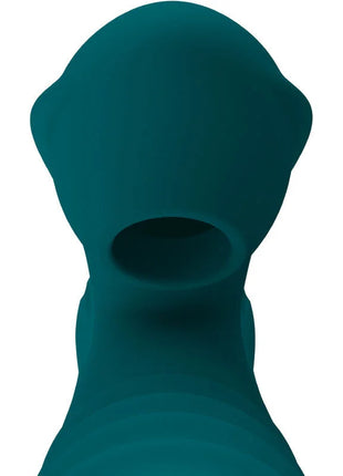Teal silikon vibrator vibroluxus mit 20 modi und saug-erlebnis ergonomisch geformt und grün