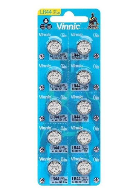 VINNIC - ALKALISCHE KNOPFBATTERIE AG13 L1154F LR44 BLISTER*10