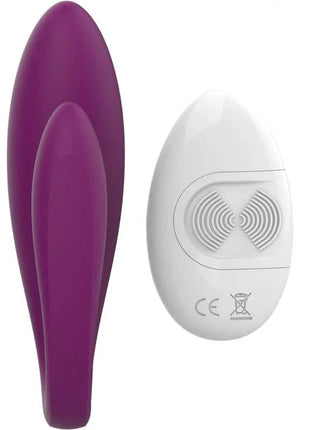 Violet love armony kitty eleganter paarvibrator aus lila silikon mit weißer fernbedienung und ce kennzeichnung