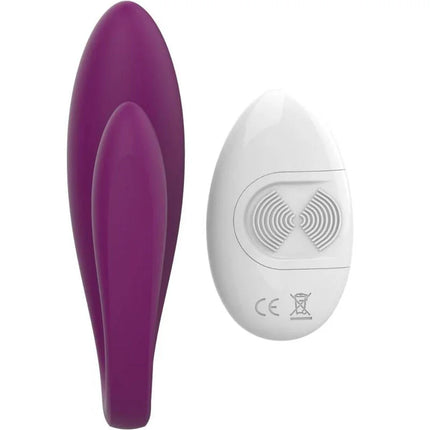 Violet love armony kitty eleganter paarvibrator aus lila silikon mit weißer fernbedienung und ce kennzeichnung