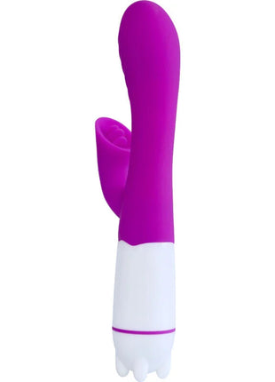 Violette glücks-welle eleganter silikonvibrator in lila und weiß mit glattem glänzendem finish und kussgefühl