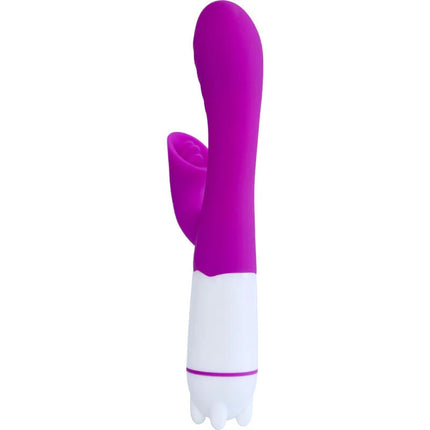 Violette glücks-welle eleganter silikonvibrator in lila und weiß mit glattem glänzendem finish und kussgefühl