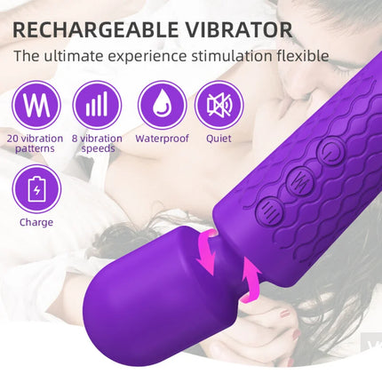 Violette sinnlichkeit luxuriöser massager und vibrator aus lila silikon mit strukturierter griffoberfläche und mehreren tasten