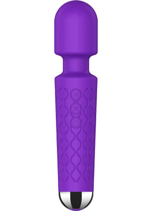 Violette sinnlichkeit luxuriöser massager und vibrator in lila silikon mit strukturierter grifffläche und metallspitze