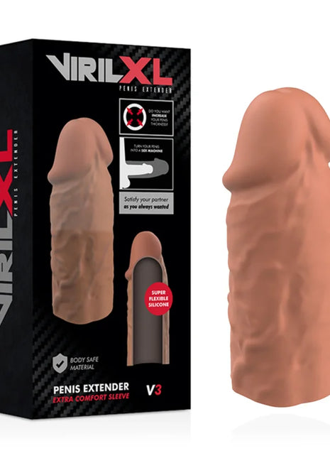 VIRILXL - FLÜSSIGE SILIKON V3 BRAUNE PENISVERLÄNGERUNG - Penishüllen mit Verlängerung