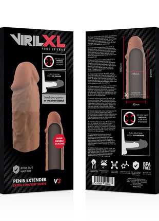 VIRILXL - FLÜSSIGE SILIKON V3 BRAUNE PENISVERLÄNGERUNG - Penishüllen mit Verlängerung