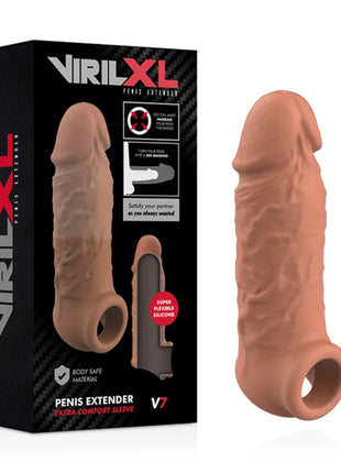 VIRILXL - FLÜSSIGE SILIKON V7 BRAUNE PENISVERLÄNGERUNG - Penishüllen mit Verlängerung