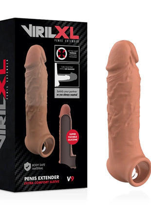 VIRILXL - FLÜSSIGE SILIKON V9 BRAUNE PENISVERLÄNGERUNG - Penishüllen mit Verlängerung