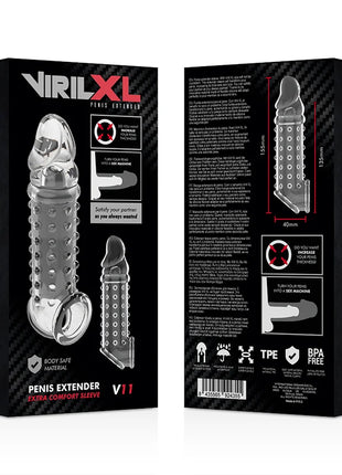 VIRILXL - PENISVERLÄNGERUNG UND HÜLLE V11 TRANSPARENT - Penishüllen mit Verlängerung