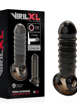 VIRILXL - PENISVERLÄNGERUNG UND HÜLLE V15 SCHWARZ - Penishüllen mit Verlängerung