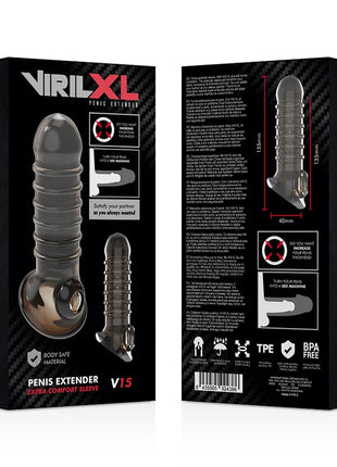 VIRILXL - PENISVERLÄNGERUNG UND HÜLLE V15 SCHWARZ - Penishüllen mit Verlängerung