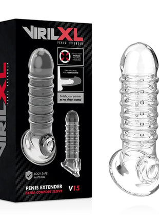VIRILXL - PENISVERLÄNGERUNG UND HÜLLE V15 TRANSPARENT - Penishüllen mit Verlängerung