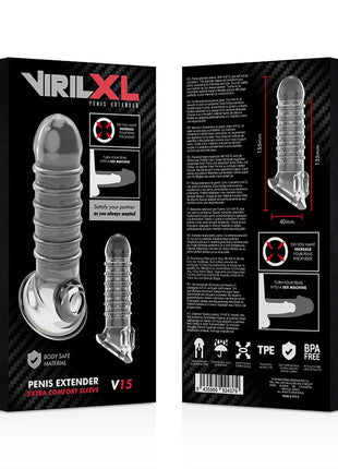 VIRILXL - PENISVERLÄNGERUNG UND HÜLLE V15 TRANSPARENT - Penishüllen mit Verlängerung