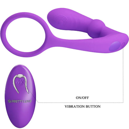 WARREN BLACK ANALRING & VIBRATOR - Violett - Prostata-Vibratoren