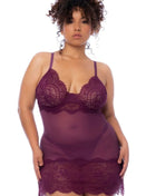 weinrotes Chemise - MAL7554XWINE von Mapale - XL/2XL / Burgundy - Negligee