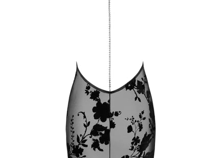 Wildblumen Netzkleid mit Strasskette - Glamouröse Optik - Minikleid